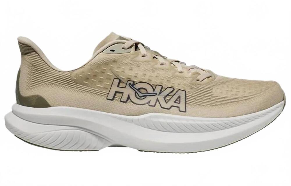 NEW HOKA men's mach 6 running shoes in oat milk/barley